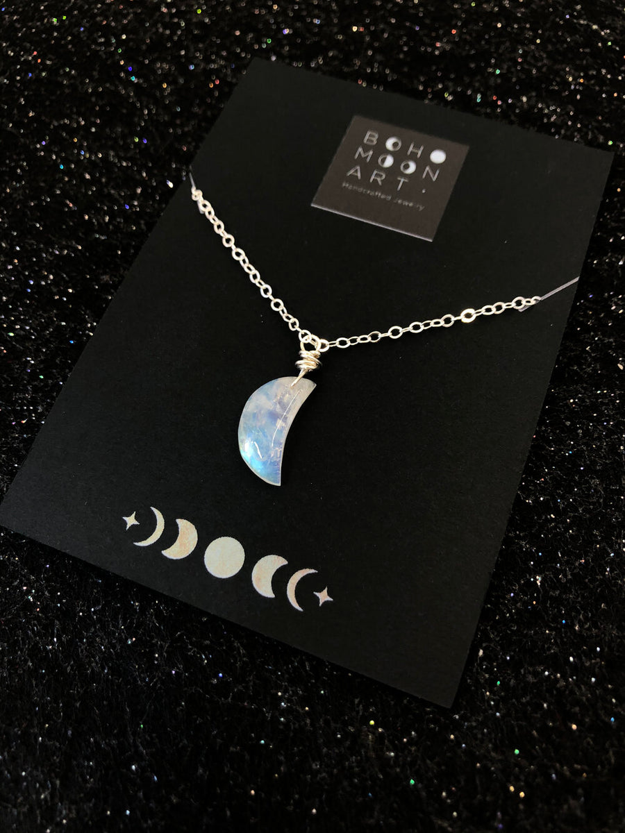 Gold Crescent Moon Necklace | Classy Women Collection