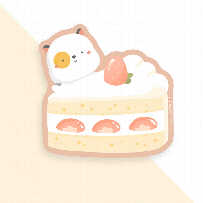 Mr Cat's Strawberry Cake Sticker