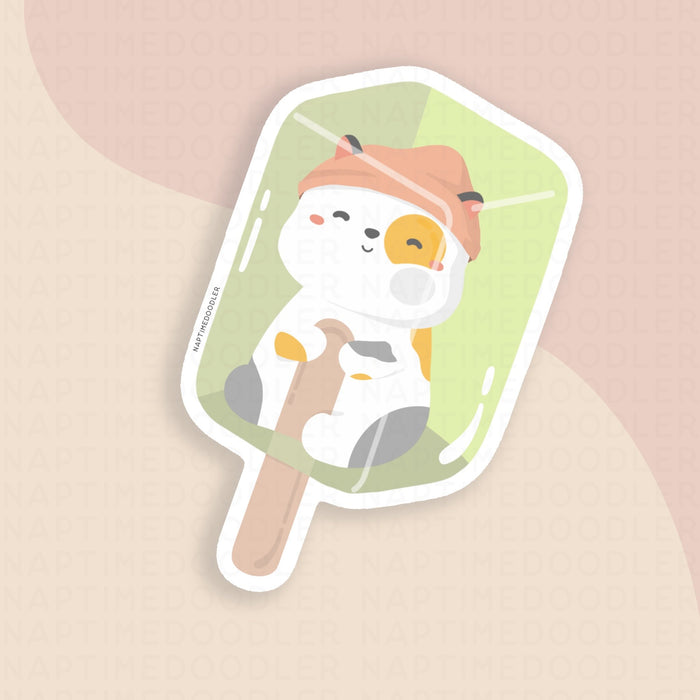 Popsicle Mr. Cat Sticker | Naptime Doodler