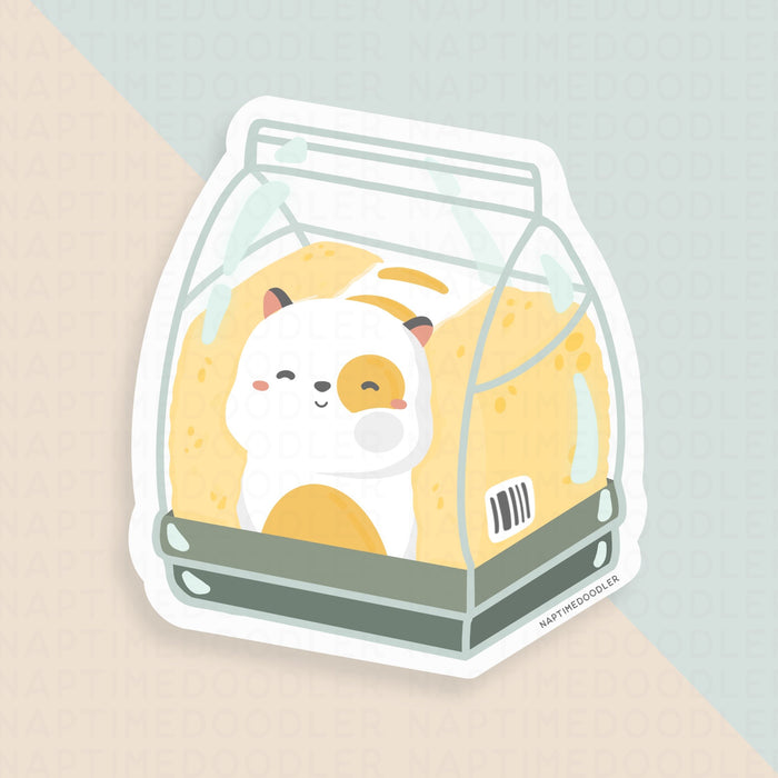 Mr. Cat x Tamago Sando (Egg Sandwich) Sticker | Naptime Doodler