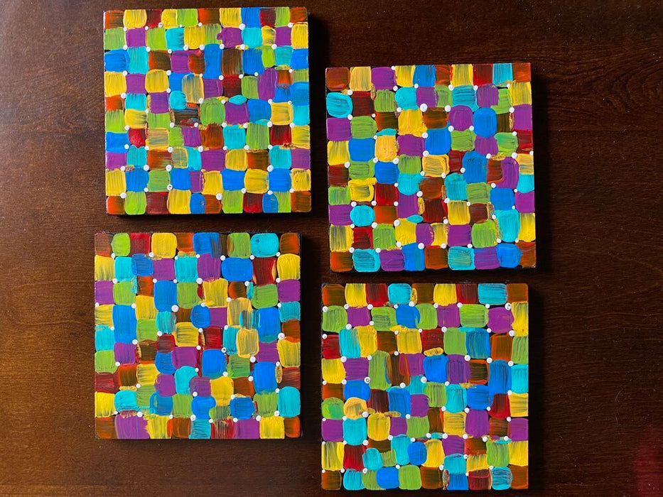 Multicolored Squares Coasters