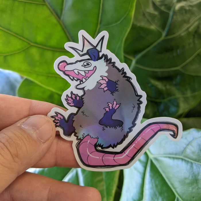 Holographic Opossum Sticker