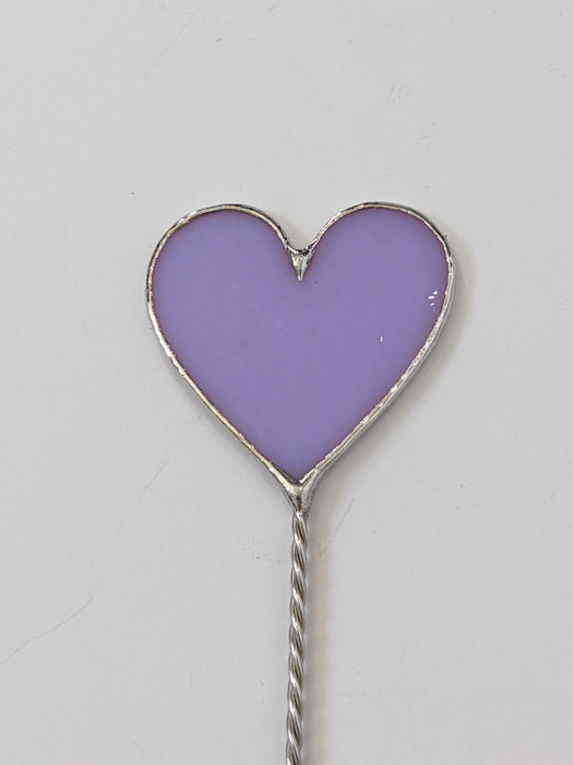 Lavender Heart Stained Glass Plant Stake