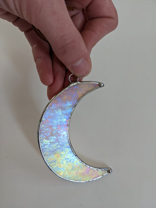 Iridescent Gold Stained Glass Moon