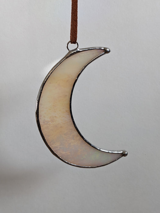 Iridescent Gold Stained Glass Moon