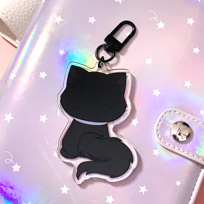 Pandy and Friends Boba Black Cat Yin Acrylic Keychain