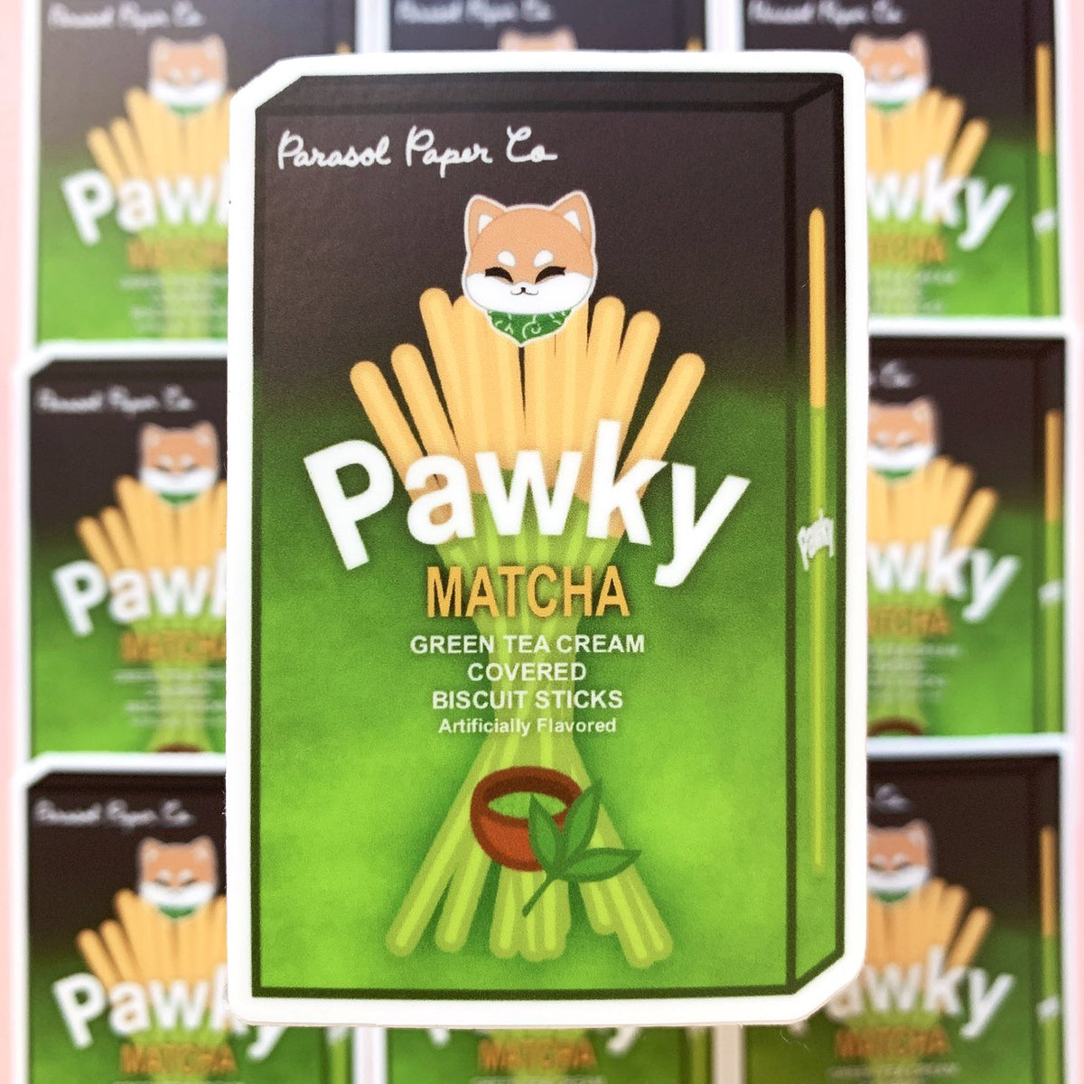 WATERPROOF] Junior Pawky Matcha Pocky Vinyl Sticker Decal — San