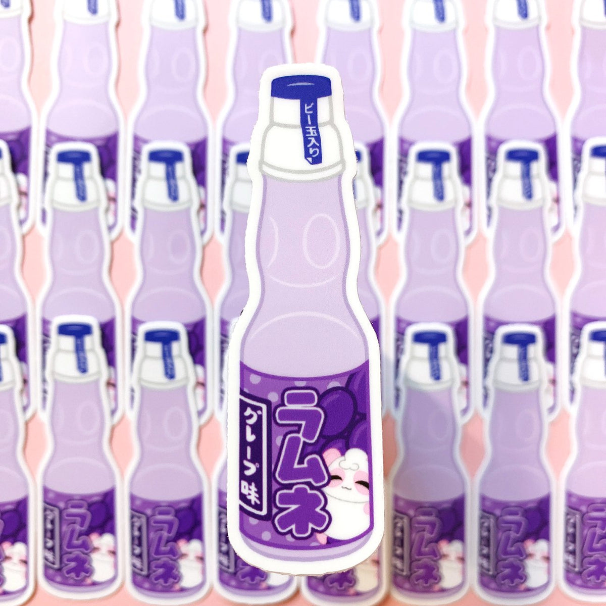WATERPROOF] Pandy Grape Ramune Soda Drink Vinyl Sticker Decal