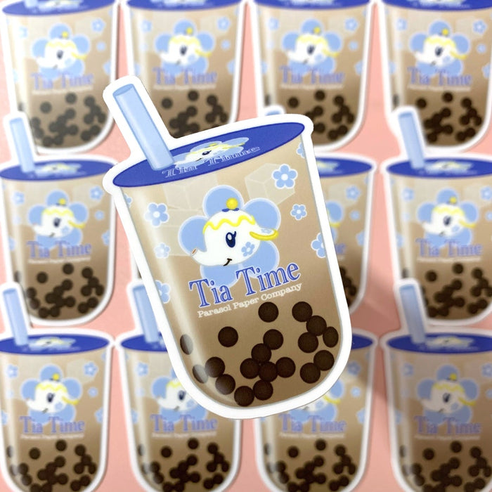 [WATERPROOF] ACNH Tia Time Boba Milk Tea Drink Vinyl Sticker Decal