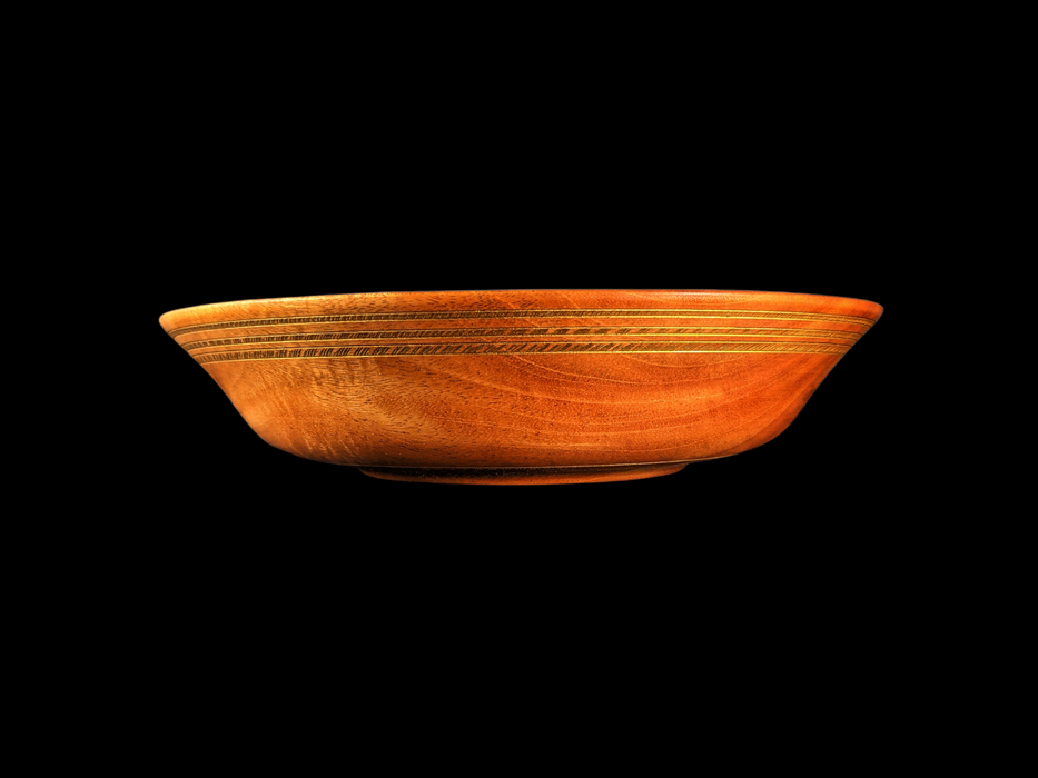 Mahogany large bowl, gilded and accented