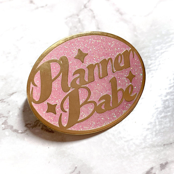 Pink Planner Babe Enamel Pin