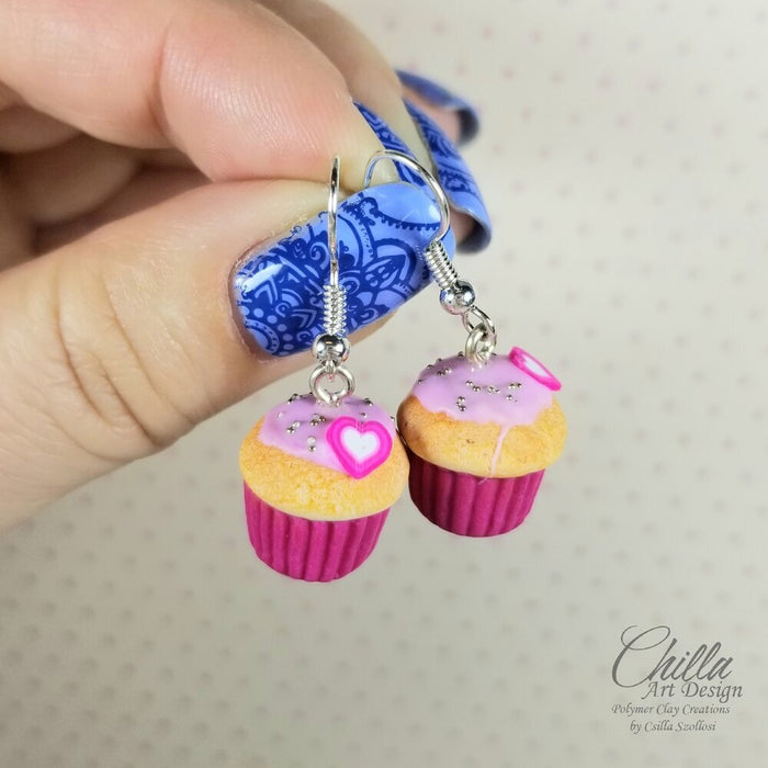 Pink Cupcake Earrings