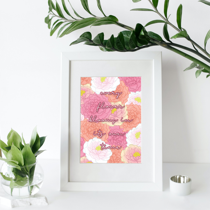 Every flower blooms in its own time Mini Print