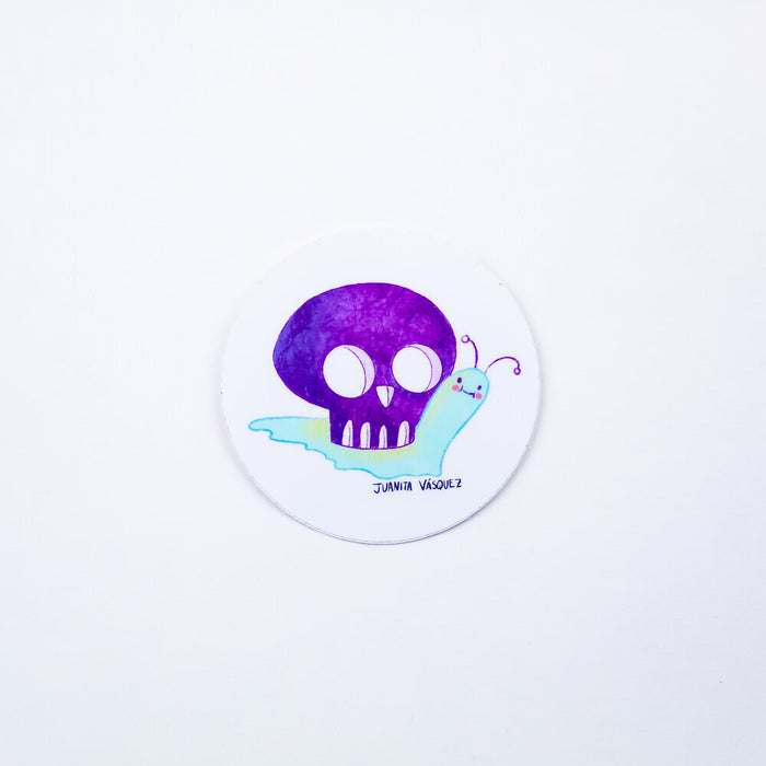 Purple Skull Snail - Round Vinyl Sticker