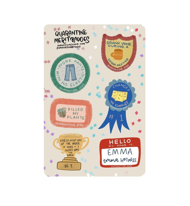 Quarantine Merit Badges: Sticker Sheet