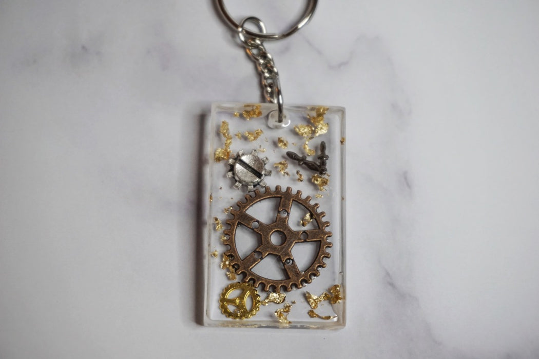 Steampunk/Gears Resin Keychains