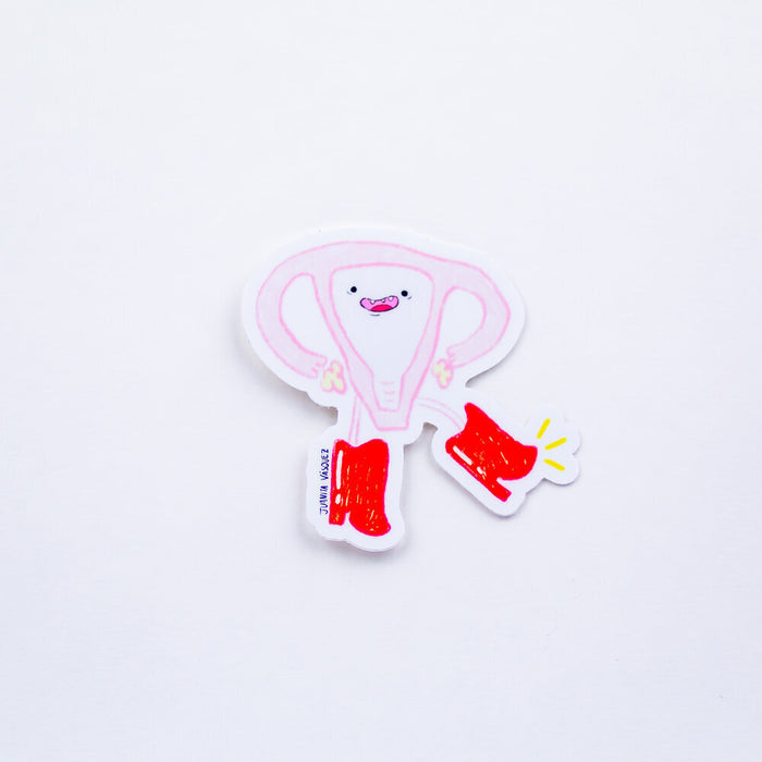 Reproductive System Shiny Red Boots - Die Cut Vinyl Sticker