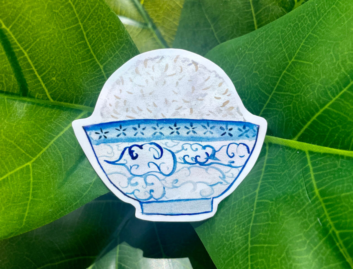 White Rice Sticker Rice Bowl Sticker — San José Made