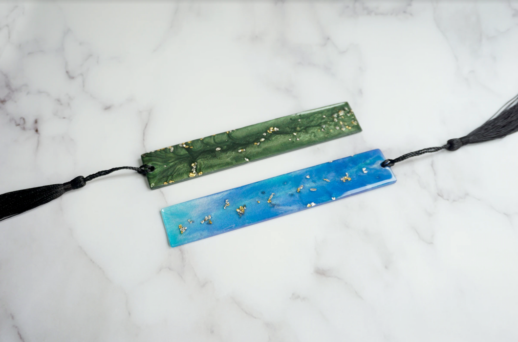 Marbled Resin Bookmarks with Tassels