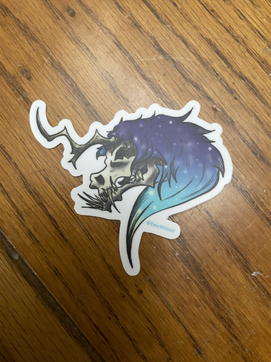 Dark Galaxy Unicorn Skull - Die Cut Sticker