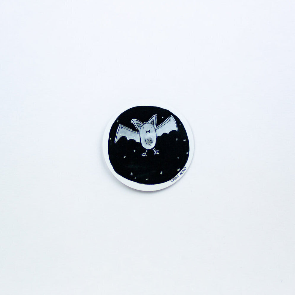 Spoopy Bat - Round Vinyl Sticker — San José Made