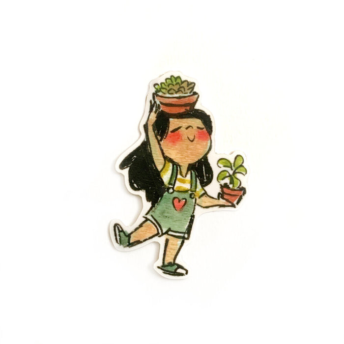 Plant Love Girl Sticker