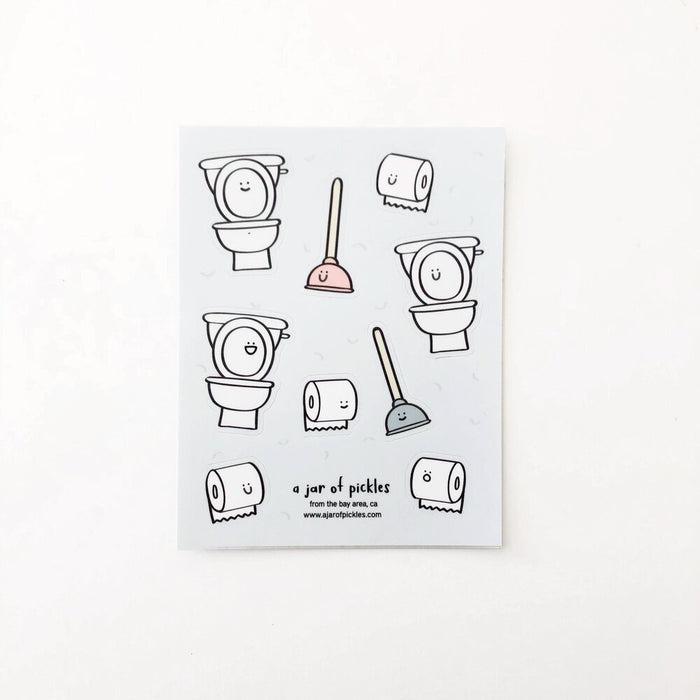 Toilet Paper Vinyl Sticker Sheet