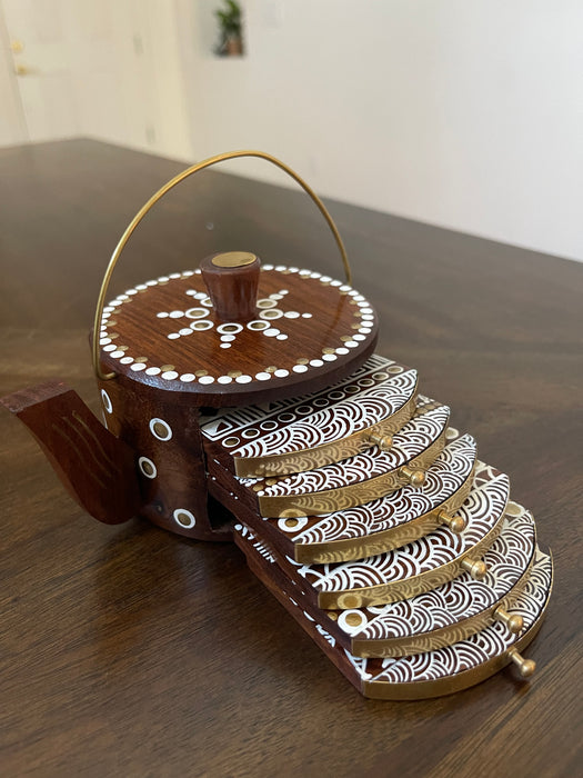 Teapot Coasters with Holder