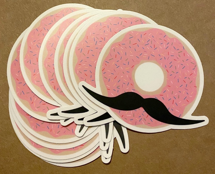 3”x2.44” Donutstache Stickers