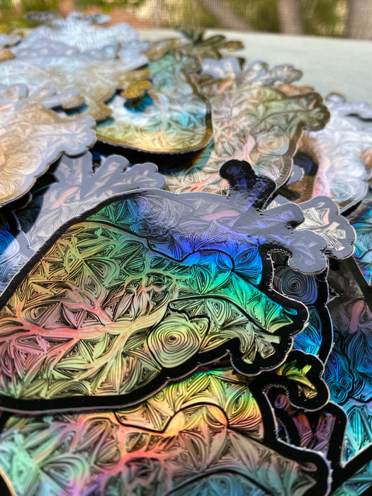2.06”x3” Holographic Anatomical Heart Stickers