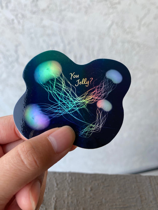 3”x2.57” You Jelly? Holographic Stickers