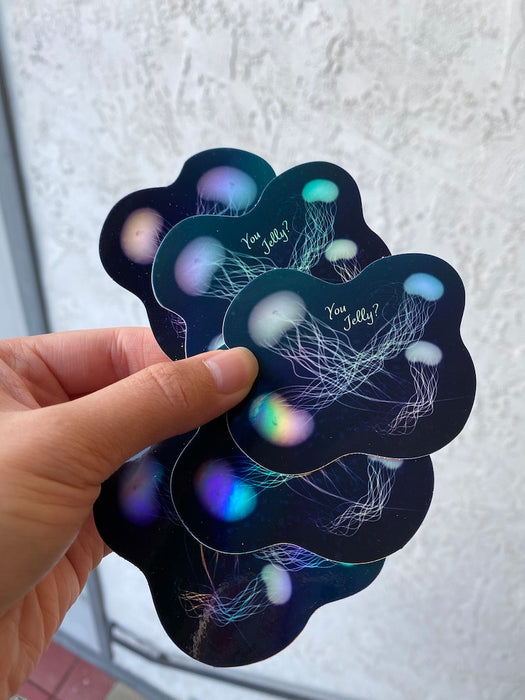 3”x2.57” You Jelly? Holographic Stickers