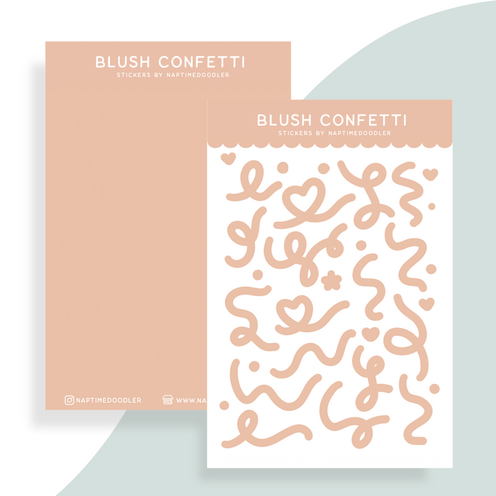 Blush Confetti Sticker Sheet (Shimmer)