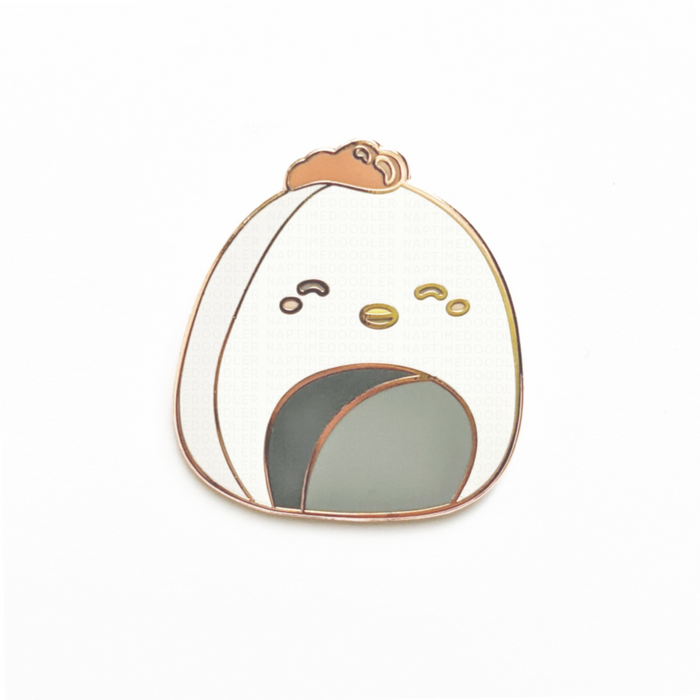 Chicken Onigiri (Rice Ball) Enamel Pin | Naptime Doodler