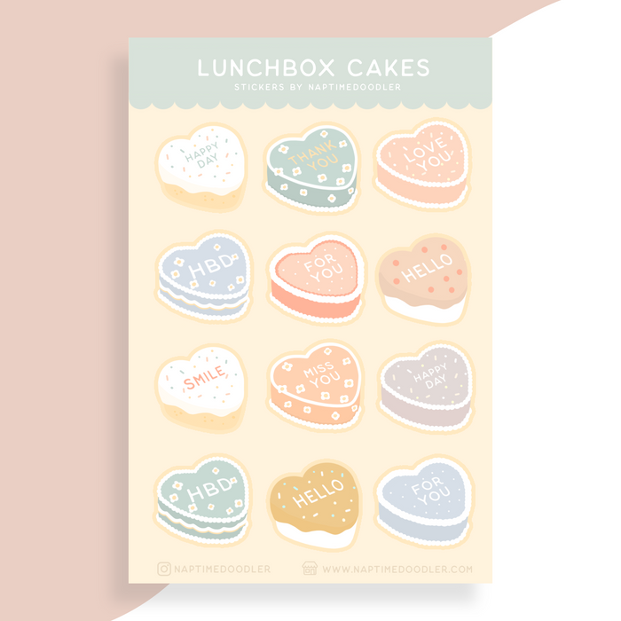 Lunchbox Cakes Sticker Sheet