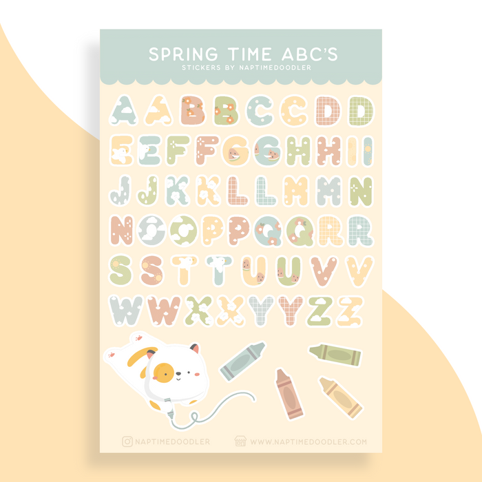 Springtime ABCs Sticker Sheet
