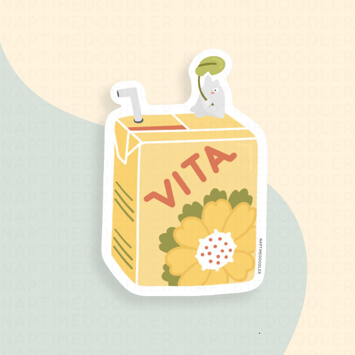 Totoro x Vita Chrysanthemum Drink Sticker | Naptime Doodler