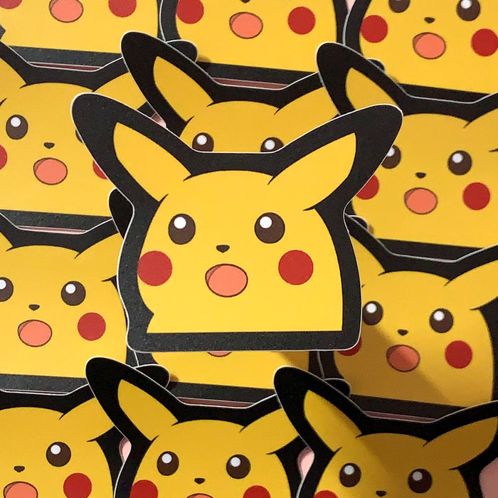 [WATERPROOF] Surprised Pikachu Pokemon Meme Vinyl Sticker Decal