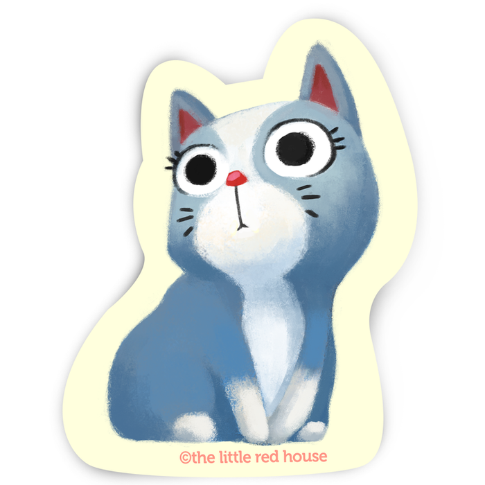 Blue Cat Sticker