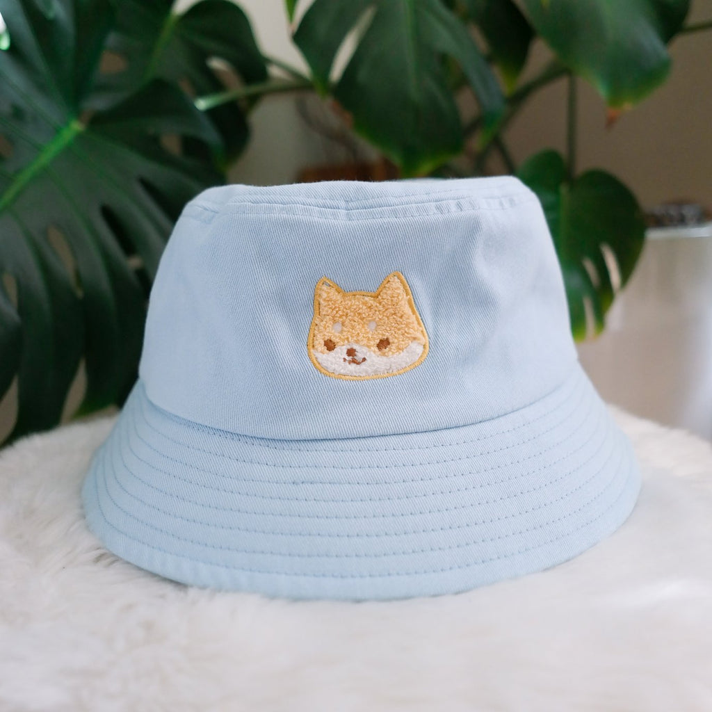Embroidered Bucket Hat - Shiba Light Blue — San José Made