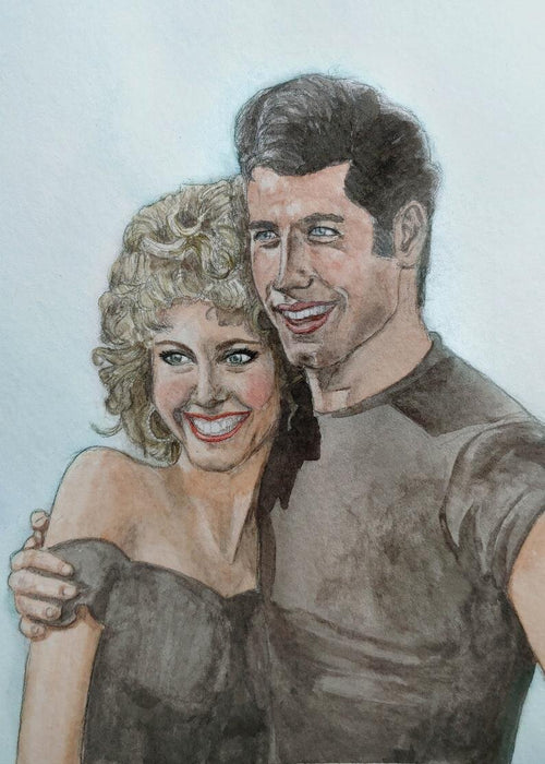 Danny & Sandy from "Grease" Art Print