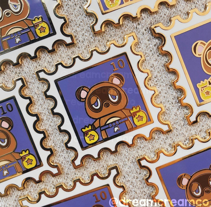 Animal Crossing Tom Nook Stamp Enamel Pin