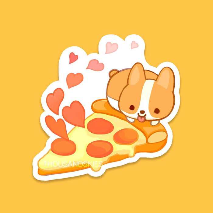 Pizza Corgi Sticker