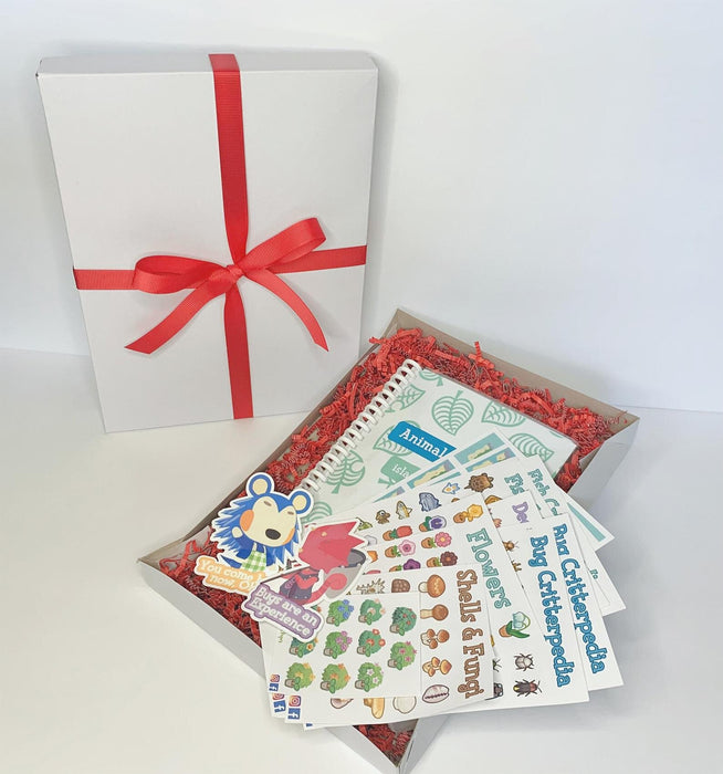 Animal Crossing Themed Planner/Journal Gift Set - Includes Catch em' All Sticker Kit Plus 2 Handdrawn Vinyl Stickers