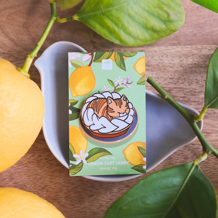 Lemon Tart Tabby Cat - Orange Pin