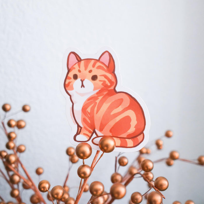 Red Marble Classic Tabby Cat Sticker