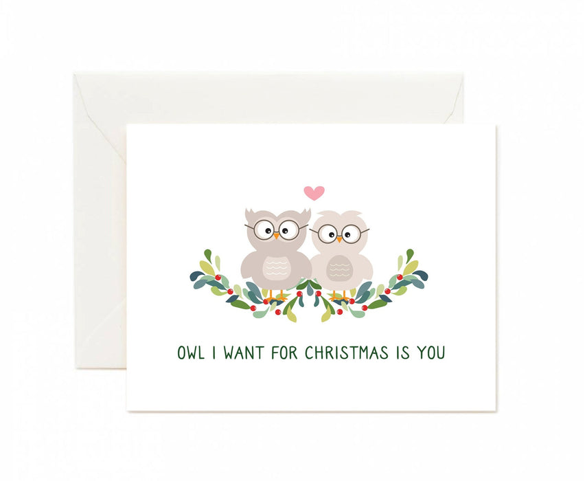 Owl I Want For Christmas Greeting Card
