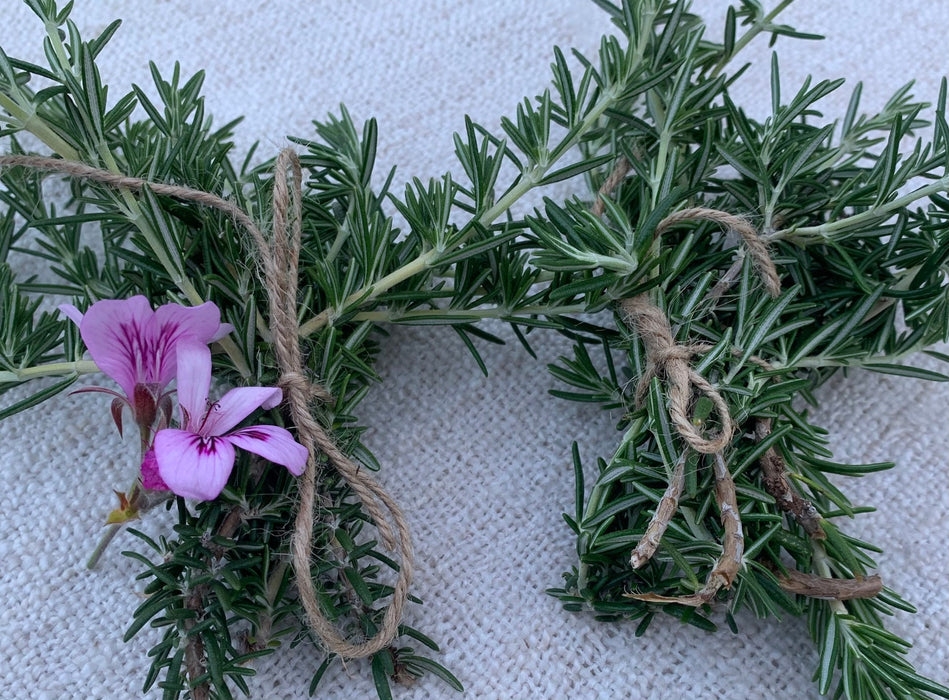 3 rustic rosemary bundles, five stems each.  For table decor, cooking, wreath making, and more!