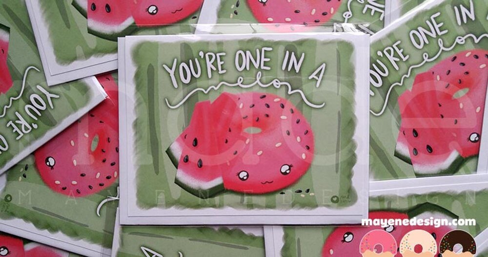 Watermelon Donut Card