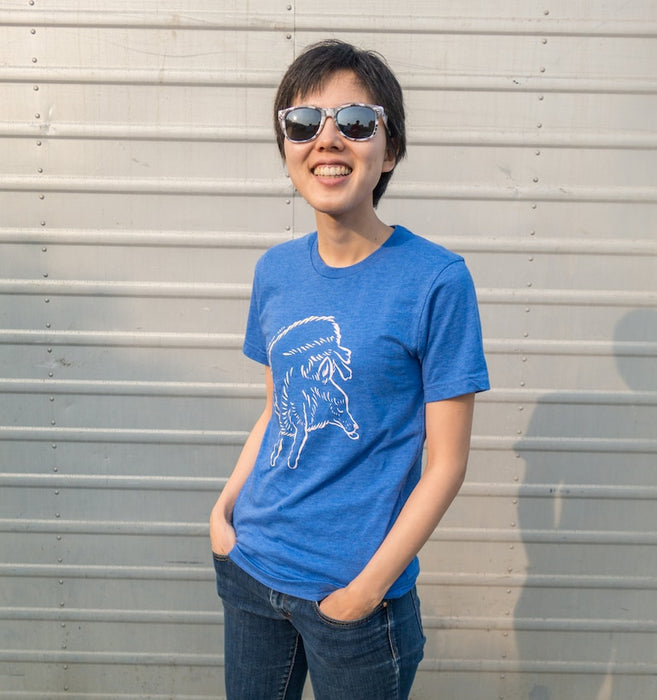 Unisex Fluffy Corgy T-shirts | Hand screen-printed | Cute | Printed in California | Harumo Sato |